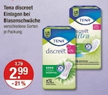 discreet Einlagen bei Blasenschwäche bei V-Markt im Prospekt "" für 2,99 €