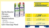 Sprite Absolut Zitrone-Limette/-Wassermelone im Angebot bei METRO in Mönchengladbach Sprite Absolut Zitrone-Limette/-Wassermelone Angebote von Absolut bei METRO Mönchengladbach für 2,37 €