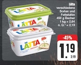 verschiedene Sorten und Fettstufen im Angebot bei EDEKA in Gera verschiedene Sorten und Fettstufen Angebote von Lätta bei EDEKA Gera für 1,19 €