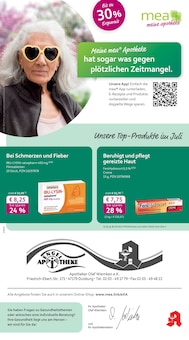 mea - meine apotheke Prospekt der Woche "Unsere Juli-Angebote" Seite 1, 01.07.2025 bis 31.07.2025 für Duisburg Aktueller mea - meine apotheke Prospekt "Unsere Juli-Angebote" Seite 1 von 4 Seiten für Duisburg