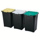 Lot de 3 poubelles de tri "coverline" 44l - Super U à Caen Lot de 3 poubelles de tri "coverline" 44l en promo chez Super U Caen à 15,99 €