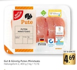 EDEKA Hügelsheim - Puten-Ministeaks Angebot im Prospekt Puten-Ministeaks bei EDEKA im Hügelsheim Prospekt für 4,69 €