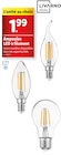 Ampoules LED à filament - LIVARNO home en promo chez Lidl Paris à 1,99 €