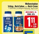 Schlag-Sahne von Weihenstephan im aktuellen EDEKA Prospekt für 1,11 €