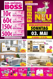 Couch im SB Möbel Boss Prospekt "BOCK AUF NEU - BOCK AUF GÜNSTIG!" mit 4 Seiten (Bremen)