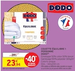 Couette équilibre 1 personne - DODO en promo chez Intermarché Saint-Quentin à 23,94 €