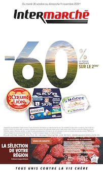 Catalogue Intermarché de la semaine 44, "-60% DE REMISE IMMÉDIATE SUR LE 2ÈME", page 1, 28/10/2025 - 09/11/2025 Prospectus Intermarché en cours, "-60% DE REMISE IMMÉDIATE SUR LE 2ÈME", page 1 sur 16