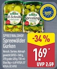 Spreewälder Gurken im ALDI Nord Prospekt Spreewälder Gurken von SPREEWALDHOF im aktuellen ALDI Nord Prospekt für 1,69 €