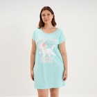 Chemise de nuit courte Aristochats Marie bleu turquoise femme grande taille à 17,99 € dans le catalogue La Halle