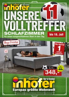 Bett im aktuellen Möbel Inhofer Prospekt (Reutlingen) Bett im Möbel Inhofer Prospekt "UNSERE VOLLTREFFER - SCHLAFZIMMER" mit 6 Seiten (Reutlingen)