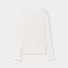 Pull côtelé ajusté manches longues ivoire fille dans le catalogue La Halle