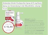 Direkt Flurbiprofen Spray 8,75 mg/Dosis bei LINDA Premiumapotheke im Hennigsdorf Prospekt für 15,49 €