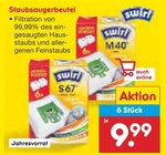 Aktuelles Staubsaugerbeutel Angebot bei Netto Marken-Discount in Cottbus ab 9,99 €