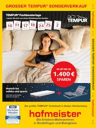 Aktueller hofmeister Möbel & Einrichtung Prospekt für Vöhringen: GROSSER TEMPUR® SONDERVERKAUF mit 8} Seiten, 08.04.2026 - 05.05.2026