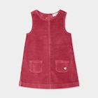 Robe chasuble effet velours côtelé coton vieux rose bébé fille dans le catalogue La Halle