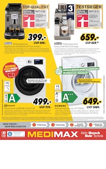 Waschmaschine im MEDIMAX Prospekt "JETZT WIRD DURCHGEGUCKT!" mit 8 Seiten (Monheim (Rhein))