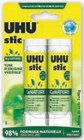 2 bâtons de colle renature - UHU en promo chez Hyper U Béziers à 3,74 €