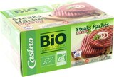 Steaks Hachés pur boeuf surgelés 15% MG - CASINO BIO en promo chez Géant Casino Villeneuve-Saint-Georges à 11,69 €