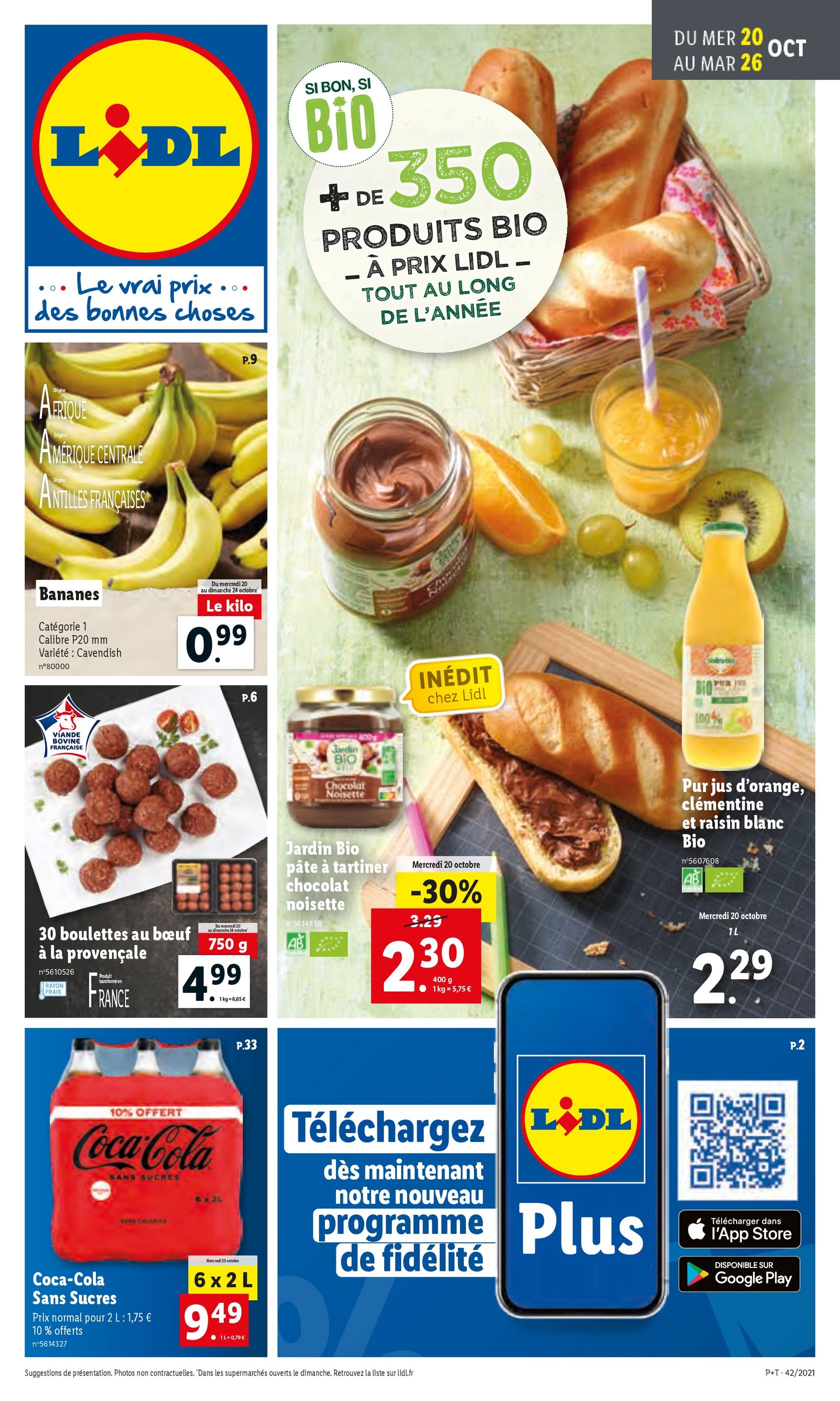 Catalogue Lidl à Vélizy-Villacoublay, avec 70 pages Prospectus Lidl à Vélizy-Villacoublay, "Si bon, si bio", 70 pages, 20/10/2021 - 26/10/2021