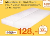 Matratze im Möbel Inhofer Prospekt zum Preis von 128,00 €