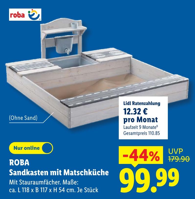 Sandkasten mit Matschküche