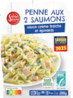 Penne aux 2 saumons en promo à 2,75 € chez Aldi Penne aux 2 saumons dans le catalogue Aldi