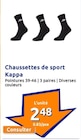 Chaussettes de sport - Kappa en promo chez Action Niort à 2,48 €