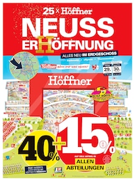 Höffner Prospekt für Wiehl mit 4 Seiten Höffner Prospekt für Wiehl: "NEUSS ERHÖFFNUNG", 4 Seiten, 27.08.2025 - 09.09.2025