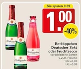 Deutscher Sekt oder Fruchtsecco Angebote von Rotkäppchen bei WEZ Löhne für 1,00 €