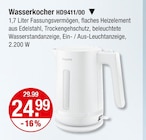 Wasserkocher HD9411/00 im V-Markt Prospekt Wasserkocher HD9411/00 von Philips im aktuellen V-Markt Prospekt für 24,99 €
