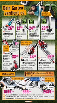 Rasenmäher im Hornbach Prospekt "Andere feiern Tore, du dein Projekt" mit 30 Seiten (Frankfurt (Main))