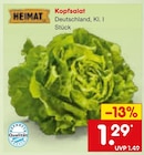 Kopfsalat im Angebot bei Netto Marken-Discount in Fürth Kopfsalat Angebote von HEIMAT bei Netto Marken-Discount Fürth für 1,29 €