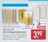 LED-Echtwachskerze im ALDI Nord Prospekt LED-Echtwachskerze von HOME CREATION im aktuellen ALDI Nord Prospekt für 3,99 €