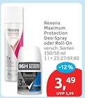 Maximum Protection Deo-Spray oder Roll-On von Rexona für 3,49 € bei budni im Angebot Maximum Protection Deo-Spray oder Roll-On von Rexona im aktuellen budni Prospekt