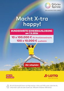 Aktueller Lotto Baden-Württemberg Prospekt für Retzstadt und Ungebung, Seite zum blättern Lotto Baden-Württemberg Prospekt Macht X-tra happy! mit Seite in Retzstadt und Umgebung
