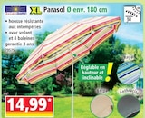 Promo XL Parasol Ø env. 180 cm à 14,99 € dans le catalogue Norma à Metz