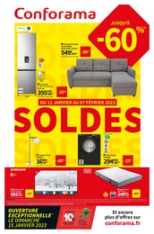 Catalogue Conforama avec 10 pages de promos Prospectus Conforama, "Soldes", pages, 11/01/2023 - 07/02/2023