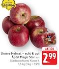 Äpfel Magic Star Angebote von Unsere Heimat – echt & gut bei EDEKA Lampertheim für 2,99 €