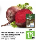 Bio Rote Bete gekocht Angebote von Unsere Heimat bei EDEKA Rottenburg für 1,79 €