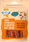 Hundeleckerli, Hähnchen Streifen mit Reis, Adult im dm-drogerie markt Prospekt Hundeleckerli, Hähnchen Streifen mit Reis, Adult von Good Boy im aktuellen dm-drogerie markt Prospekt für 1,95 €
