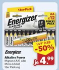 Alkaline Power Mignon (AA) von Energizer für 4,99 € bei combi im Angebot Alkaline Power Mignon (AA) von Energizer im aktuellen combi Prospekt