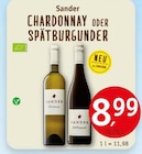 Chardonnay oder Spätburgunder Angebote von Sander bei Erdkorn Biomarkt Hannover für 8,99 €