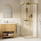 Cabine de douche carrée, doré, L. 80 x l. 80 x H. 195 cm, verre transparent, GoodHome Ledava - GoodHome en promo chez Castorama Cabine de douche carrée, doré, L. 80 x l. 80 x H. 195 cm, verre transparent, GoodHome Ledava - GoodHome dans le catalogue Castorama