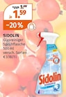 Glasreiniger Sprühflasche von Sidolin für 1,59 € bei Müller im Angebot Glasreiniger Sprühflasche von Sidolin im aktuellen Müller Prospekt