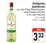 Qualitätswein im nah und gut Prospekt zum Preis von 3,33 €