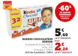 Barres Chocolatees - Kinder dans le catalogue Hyper U