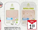 Aufschnitt Lyoner oder Paprika-Lyoner Angebote von Hofglück bei Marktkauf Aschaffenburg für 1,19 €