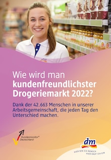 dm-drogerie markt Prospekt "Wie wird man kundenfreundlichster Drogeriemarkt 2022?" mit 1 Seite