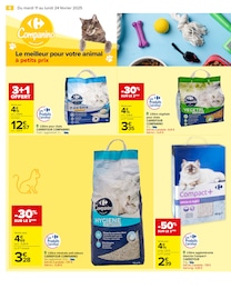 Offre Litière végétale chat dans le catalogue Carrefour du moment à la page 10