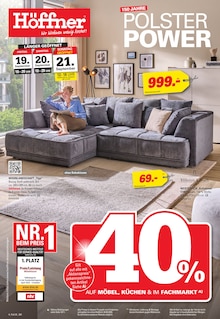 Höffner Prospekt 150 JAHRE POLSTER POWER mit 20 Seiten